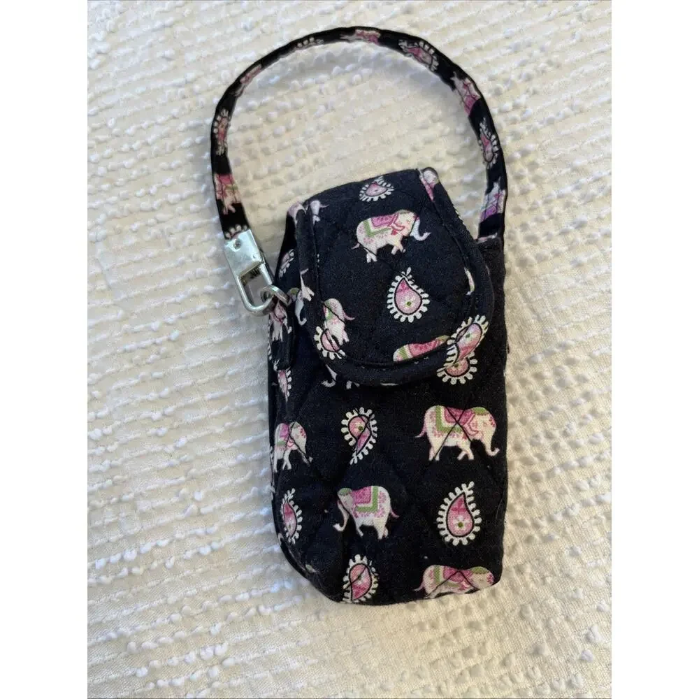 Vtg VERA BRADLEY Phone Cover Spray Hand Sanitizer Accessory Case Elephant Clip